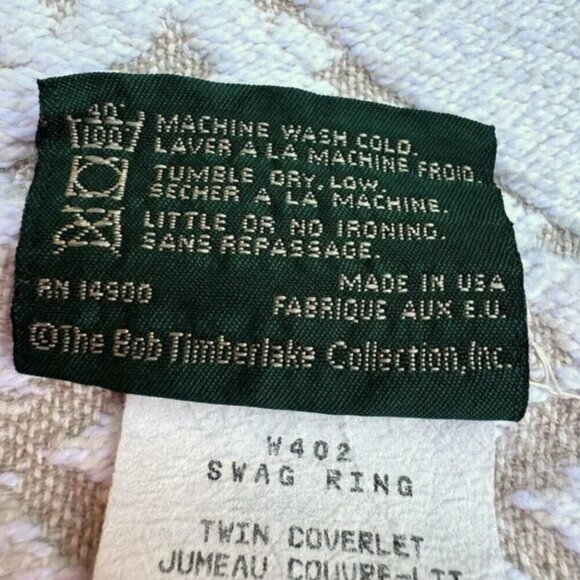 BOB TIMBERLAKE Home Collection W402 Swag Ring Twin Coverlet Bedspread Bed Quilt - Picture 6 of 8